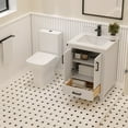 thumbnail image 5 of Ayna Decors Rooh 24 in White Bathroom Vanity Set with White Quartz Countertop and Brass Faucet | Pop-Up Drain and P-Trap Included | Black Hardware, 5 of 10