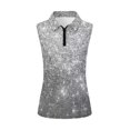 thumbnail image 5 of Knextrepoy Bling Gray Sleeveless Golf Shirt for Women Casual Tennis Tank Tops Running Shirt with Collar Sports Athletic Shirts Size XS, 5 of 8