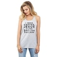 thumbnail image 2 of I Need Coffee, Jesus and Like 3 Million Dollars Women's Fashion Sleeveless Flowy Racerback Workout Yoga Tank Top Sport Grey M, 2 of 3
