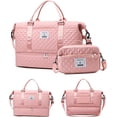 thumbnail image 3 of Weekender Bags for Women, Carry on Overnight Weekend Travel Duffel Bag with Shoes Compartment &Toiletry Bag, Personal Item Bag for Travel Business Trips Sport Hospital(pink), 3 of 8