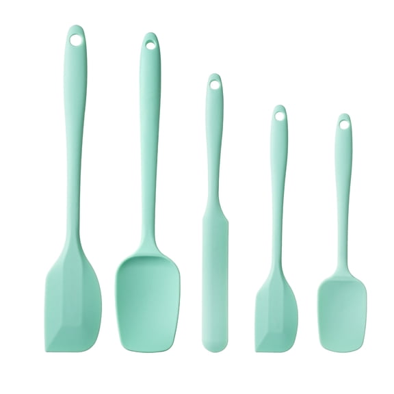 ARRITZ Silicone Spatula Set of 5, High-Temp Resistant, Food-Grade Silicone, Dishwasher-Safe, for Baking/Cooking/Mixing/Scraping/Spreading, Green