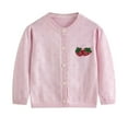 thumbnail image 2 of Odeerbi Kids Girls Cotton Knit Cardigan Spring Fall Embroidery Lightweight Sweater Thin Top Line Knitted Cardigan New Children's Baby Clothing Pink, 2 of 7