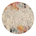 thumbnail image 3 of Unique Loom Chromatic Collection Area Rug - Tybee (4' 1" Round Beige/Blue), 3 of 7