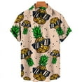 thumbnail image 3 of Camisas gráficas de piña y fruta para hombres, ropa con estampado 3D, camisa hawaiana de playa, blusas Y2K de manga corta, ropa vintage, blusa con solapa, 3 of 5