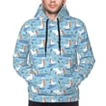 thumbnail image 2 of Bingfone Pelican Reed And Fish Men's Drawstring Hoodie Long Sleeve Pocket Sweatshirts-Medium, 2 of 6