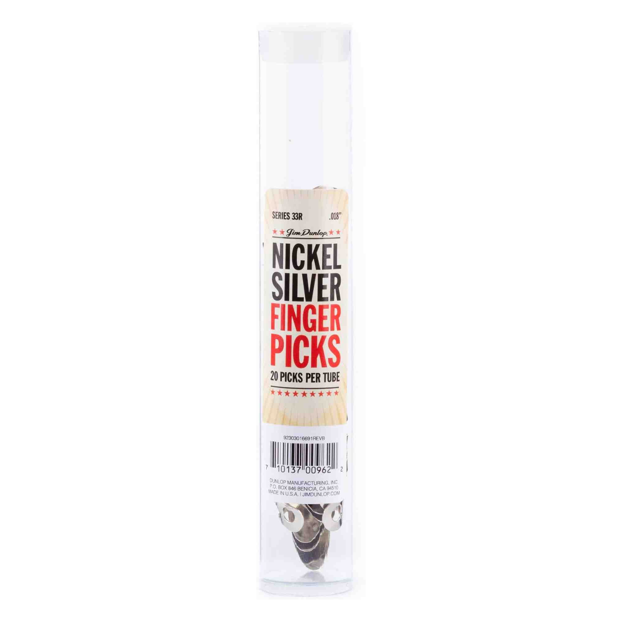 DUN-33R018 Dunlop Nickel Silver Finger Picks 20 Pack .018