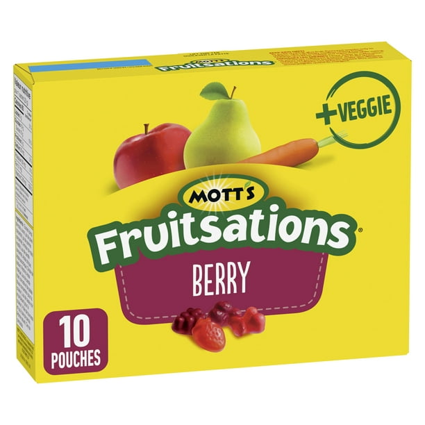 Mott's Fruitsations Collations à Saveur de Fruits, Petits Fruits, Sans Gluten, 10 Sachets 10 sachets, 226 g 10 sachets, 226 g