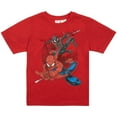 thumbnail image 3 of Marvel Spider-Man Peter Parker & Miles Morales Boys Short Sleeve T-Shirt and Shorts Set, 2-Piece Superhero Outfit Bundle for Kids (Size 4-7), 3 of 4