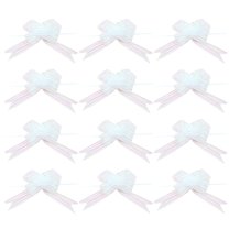 Dytern Winter,12pcs Yarn Pull Bows Wedding Party Yarn Pull Bows Gift Decorative Pull Bows (White)