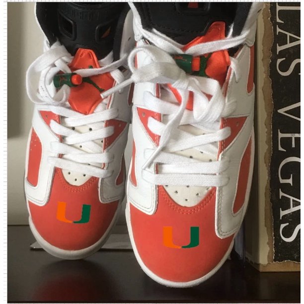 Ni - ke Ni - ke Air Jordan Retro 6 Gatorade Like Mike White Orange Miami Hurricanes