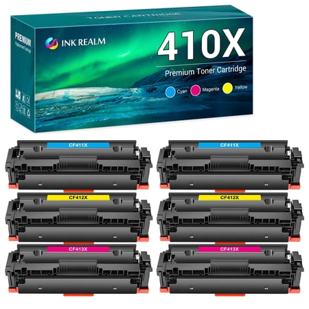 Compatible Toner Replacement for HP 410X CF410X for Color Pro MFP M477fdw M477fdn M477fnw Pro M452dn M452nw M452dw Printer Ink（2 * Cyan 2 * Magenta 2 * Yellow  6-Pack)
