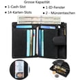 thumbnail image 5 of Cartera de piel auténtica para mujer, cartera pequeña para mujer con bloqueo RFID, cartera para mujer con bolsillo con cremallera y 14 ranuras para tarjetas, 5 of 5