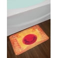 thumbnail image 2 of Japanese Bath Mat, Warrior Ninjas at Sunset Between Temples with Flowers Spiritual Theme, Non-Slip Plush Mat Bathroom Kitchen Laundry Room Decor, 29.5 X 17.5 Inches, Mustard and Purple, Ambesonne, 2 of 2