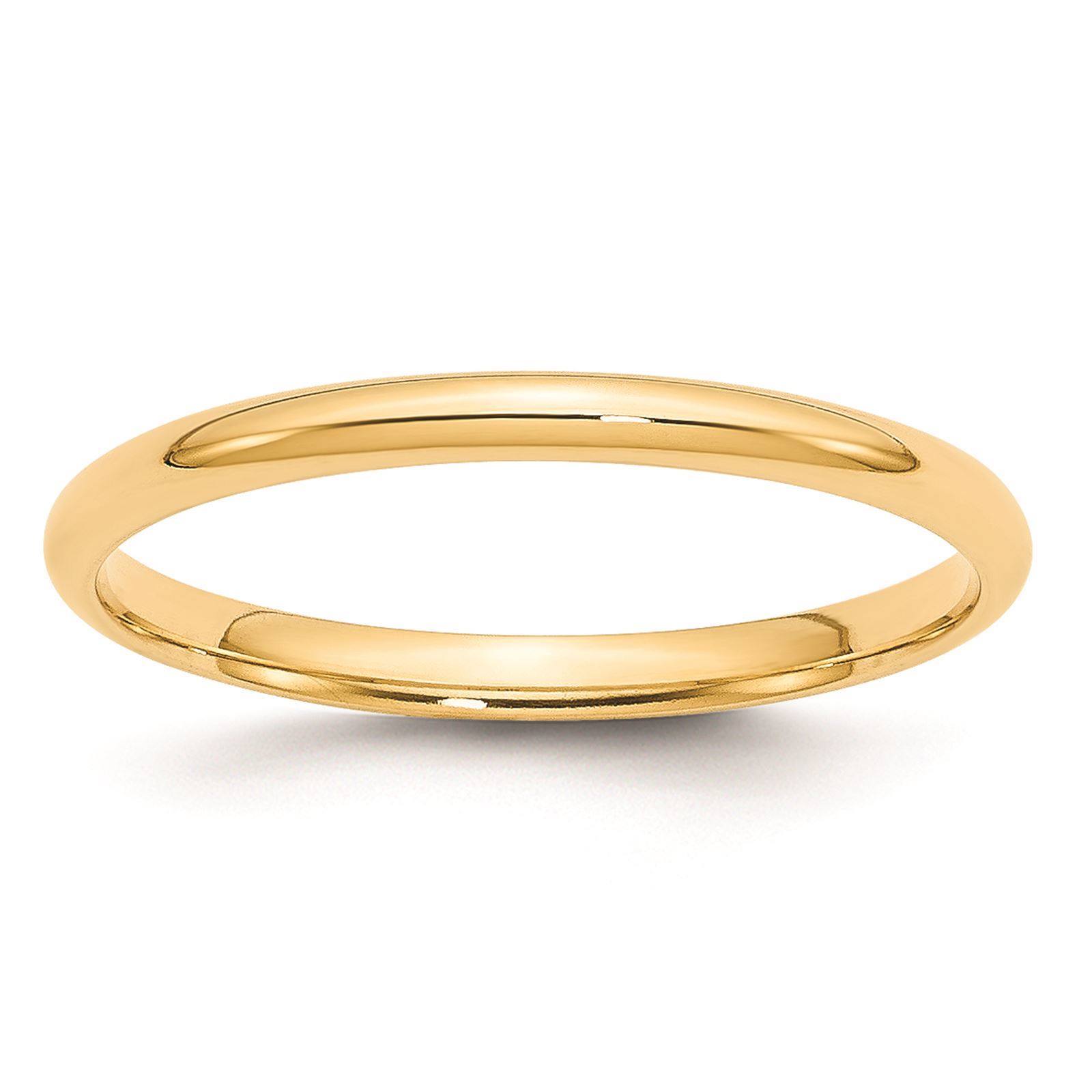 Fusion Collections 14k Yellow Gold Polished 2mm Lightweight Comfort