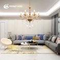 thumbnail image 4 of Ridgeyard 6 Lights Gold Candle Style Crystal Chandelier K9 Modern Home Ceiling Pendant Hanging Lamp, 4 of 20