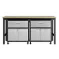 thumbnail image 1 of Manhattan Comfort Armoire de Garage et Table de Travail en Acier 4.0 Gris, Mobile, Gain de Place, 3 Pcs, 1 of 5