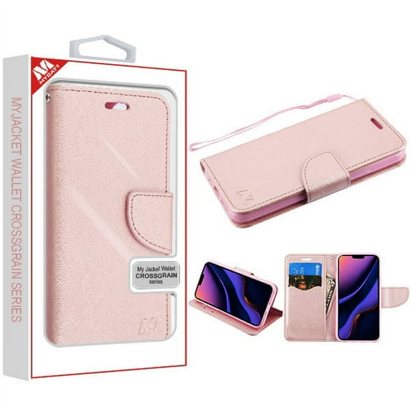 Apple iPhone 11 PRO MAX Wallet Case Phone Cover Book [Credit Card Slot] Magnetic Closure Leather Flip Wallet Stand Pouch with Wrist Hand Strap Lanyard Card Holder Rose Gold Case for iPhone 11 Pro Max