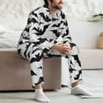 thumbnail image 6 of Halloween Costumes Mens Pajamas Set, Halloween bats spiderweb cool Halloween Pajamas Button Down Long Sleeve Loungewear Halloween Sleepwear Pjs sets for Men, 6 of 7