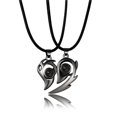 thumbnail image 2 of enjoywould 2Pcs Couple Necklaces Magnetic Attraction Heart-shaped Pendant Geometric Electroplating Personality Decoration Accessory Heart Projection Pendent Matching Necklaces for Dating, 2 of 5