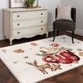 thumbnail image 3 of Christmas Area Rugs 4'x6', Washable Small Throw Rugs for Office Bathroom, Winter Deer Ice Cream Cookies Star Pine Needle Indoor Outdoor Rug Non-Slip Low Pile Carpet Runner Reversible Floor Mats, 3 of 8