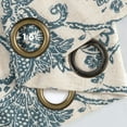 thumbnail image 6 of JINCHAN Linen Floral Printed Curtains Grommet Top Scroll Medallion Design Drapes Retro Window Curtain 2 Panels for Living Room Blue on Beige W50 x L63, 6 of 7