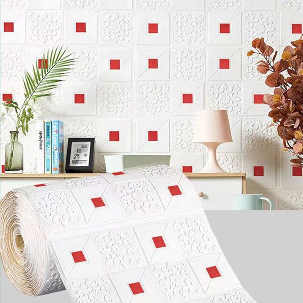 Pegatina de pared con patrón de ladrillo 3D, Panel autoadhesivo impermeable, papel tapiz para sala de estar, decoración del hogar, 70cm x 1m
