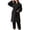 Black, variant on YanHoo Fuzzy Pajama Set for Women Soft Plush Robe and Fleece Pants 2 Piece Sleepwear Loungewear Warm House Coat