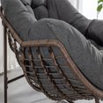 thumbnail image 5 of Triple Tree Adult Rattan Steel Garden Relaxation Rocking Chair with Padded Cushion, Grey, 5 of 8