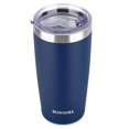 thumbnail image 1 of SUNWILL Vaso con tapa de 20 oz, vaso de viaje de doble pared aislado al vacío de acero inoxidable, taza de café aislada duradera, azul marino con recubrimiento en polvo, taza térmica con tapa deslizan, 1 of 5
