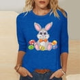 thumbnail image 3 of Camisetas Casuales de las Mujeres Impresas 3/4 Manga Cuello Redondo Blusa, Moda Ligera Superior para el Hogar Y el Uso Diario, Cómoda Imitación de la Tela Del Estante, 3 of 5