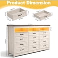thumbnail image 2 of ANPOO 71" Large Farmhouse 12 Drawers Dresser with LED Lights & Power Outlet, 41" Tall Chest of Drawers with Storage Organizer/60000 Colors Light, Modern Wood Dresser for Bedroom, Living Room, Hallway, 2 of 8