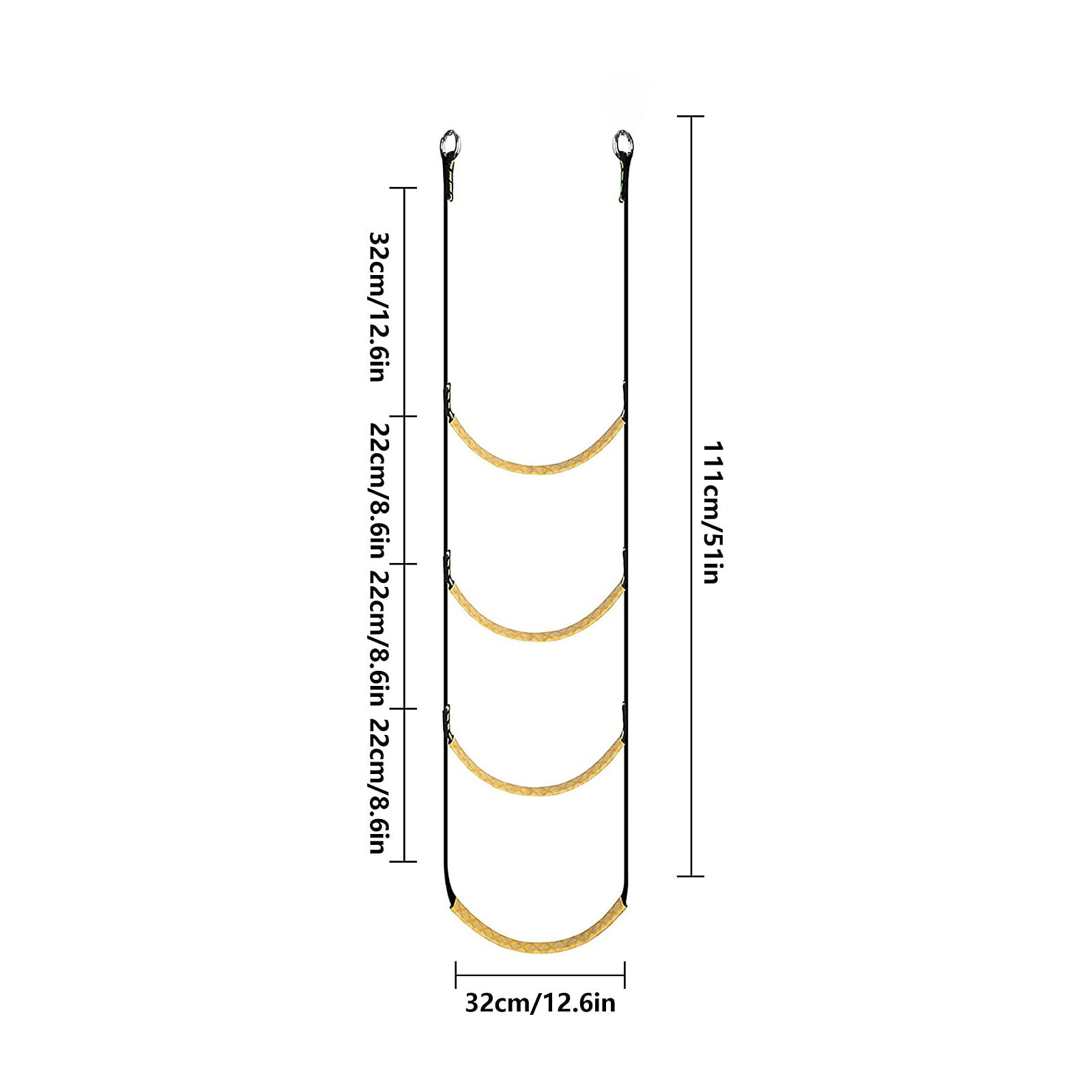Rubber Boat Folding Ladder, Hook - On Boarding Ladder With 4 Steps, For Inflatable Boats, Kayaks, Canoes, Dinghies, Watercraft