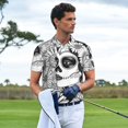 thumbnail image 3 of Balery Floral Sugar Skull Portrait Camisa Polo de Hombre con Estampado, de Manga Corta y Tejido Medio, Camisa Tipo Golf Polo-Small, 3 of 6