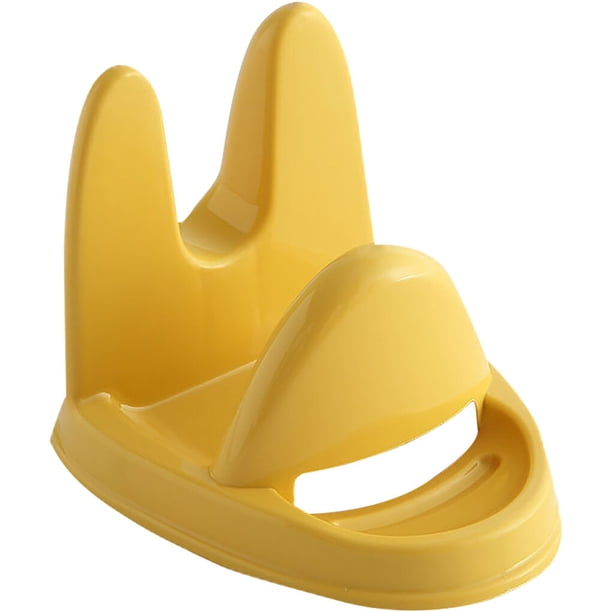 Toystoory Estante de almacenamiento para tapa de olla, estante de cubierta de cocina antideslizante de plástico, colgador de pared de cocina en amarillo