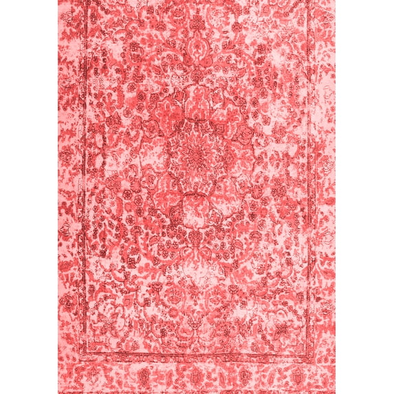 Ahgly Company Indoor Rectangle Abstract Red Contemporary Area Rugs, 5' x 8'