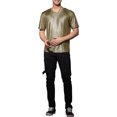 thumbnail image 2 of Lars Amadeus Men's Metallic T-Shirt Crew Neck Short Sleeves Shiny Party Nightclub Tee Shirt, 2 of 6