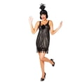 thumbnail image 2 of Disguise Womens Black Flapper Costume with Dress & Headpiece S (4-6), 2 of 2