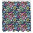 thumbnail image 3 of Ambesonne Navy and Blush Shower Curtain, Vintage Paisley, 69"Wx84"L, Pink Blue Yellow, 3 of 3
