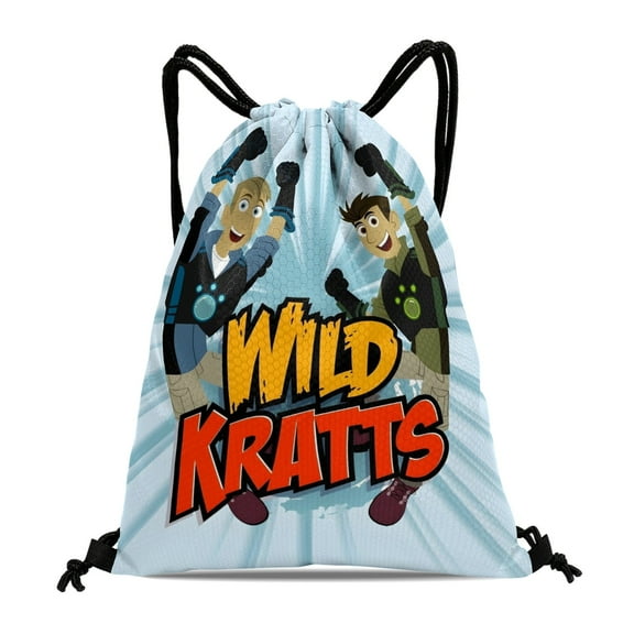 Drawstring Backpack for Wild Kratts Party Favor Bags Sackpack Adults Women Men Sports for Gym Travel Swimming Hiking Camping Tote Bag 11.8 × 15.7 in