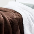 thumbnail image 3 of Genteele Sherpa Throw Blanket Super Soft Reversible Ultra Luxurious Plush Blanket (102 inches x 90 inches, Brown/White), 3 of 4