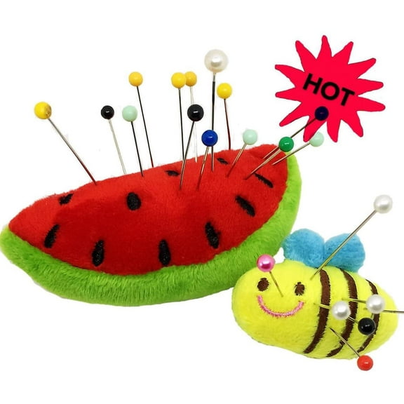 PeavyTailor Sewing Pincushion for Sewing Machine 2pcs Needle Storage and Organizer,Cute Shaped Needle Cushion for Sewing DIY Crafts - Watermelon