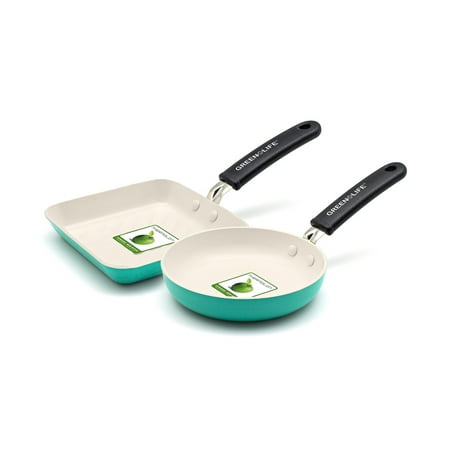 Cast Iron Round Grill Pan - GreenLife Ceramic Non-Stick Mini Square Grill Pan And Mini Round Egg Pan Set