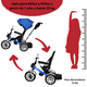 thumbnail image 2 of Triciclo para Niños JOYKOO Reclinable Giratorio 360 Azul 35 kg, 2 of 8