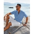 thumbnail image 4 of COOFANDY Men's Long Sleeve Cotton Linen Henley T-Shirt - Hippie Casual Beach Tee, 4 of 6
