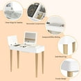 thumbnail image 6 of Facilehome Vanity Desk with LED Lights,Makeup Table with Flip Top Mirror,Writing Desk for Bedroom,Perfect New Year Gift,White, 6 of 14