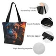 thumbnail image 4 of Salouo Forest Cool Lion for Shoppers Tote for Women Foldable Handbags with Big Capacity Casual One-Shoulder Shopping Bag Hobo Bags Fit for Office/Shopping/Park, 4 of 6