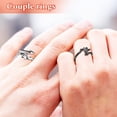 thumbnail image 4 of Miangastore 2Pcs Open Adjustable Ring Silver Black Alloy Cool Statement Rings For Couples, 4 of 8