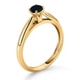 thumbnail image 3 of Gem Stone King 10K Yellow Gold Black Onyx Solitaire Engagement Ring for Women (0.22 Cttw, Gemstone December Birthstone, Round 4MM), 3 of 4
