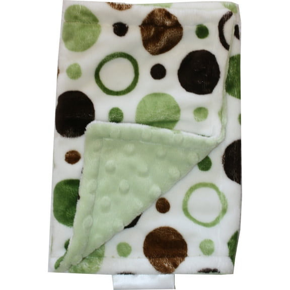 Lil' Cub Hub Green Brown Circles /Sage Dimple Dot Burp Cloth