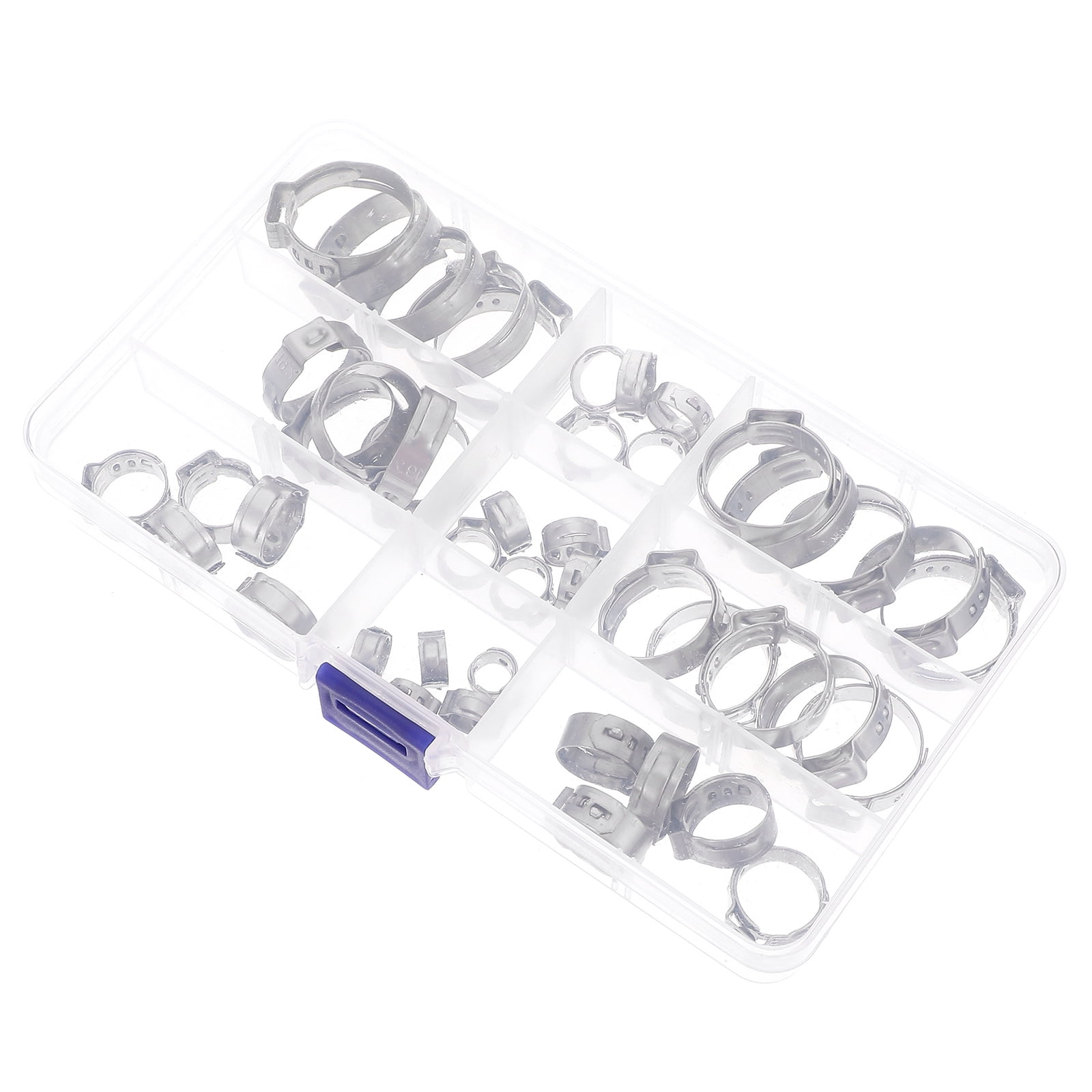 Hemoton 45Pcs Single Ear Hose Clamps Stainless Steel Hose Clamps Useful